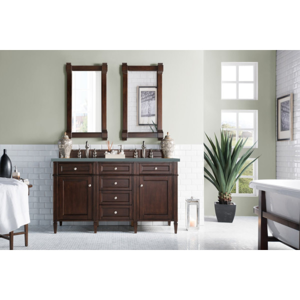 James Martin 650-V60D-BNM-3 60" Burnished Mahogany Double Vanity w/ Top
