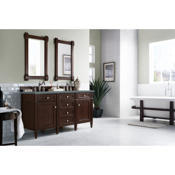 James Martin 650-V60D-BNM-3 60" Burnished Mahogany Double Vanity w/ Top