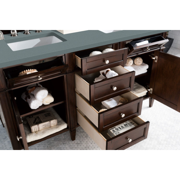 James Martin 650-V60D-BNM-3 60" Burnished Mahogany Double Vanity w/ Top