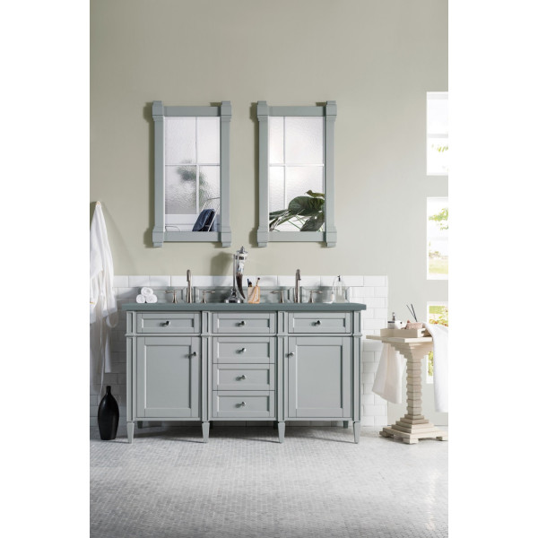 James Martin 650-V60D-UGR-3 Brittany 60" Urban Gray Double Vanity with Top