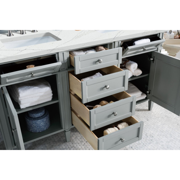 James Martin 650-V60D-UGR-3 Brittany 60" Urban Gray Double Vanity with Top
