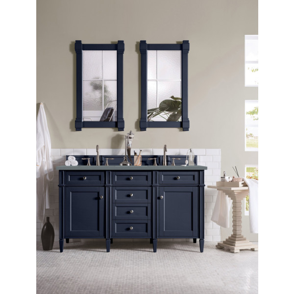 James Martin 650-V60D-VBL-3 Brittany 60" Victory Blue Double Vanity w/ Top