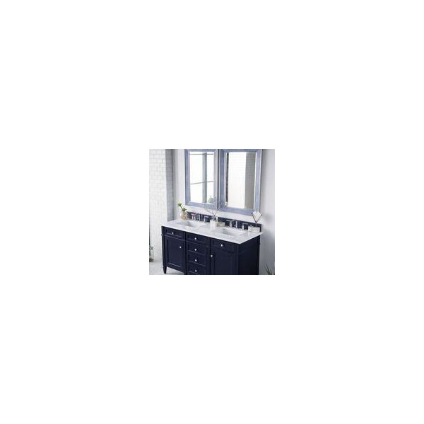 James Martin 650-V60D-VBL-3C Brittany 60" Victory Blue Double Vanity w/ Top