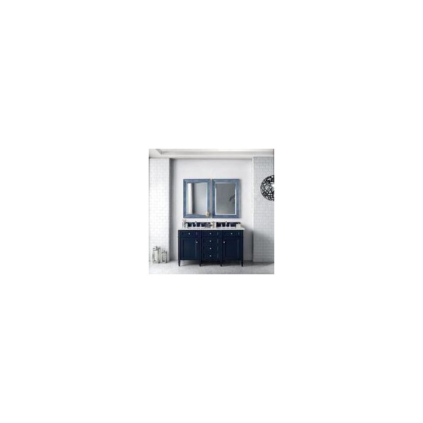 James Martin 650-V60D-VBL-3 Brittany 60" Victory Blue Double Vanity w/ Top