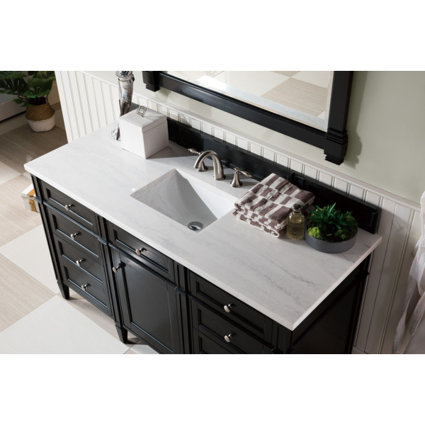 James Martin 650-V60S-BKO-3 Brittany 60" Single Vanity Black Onyx with Top