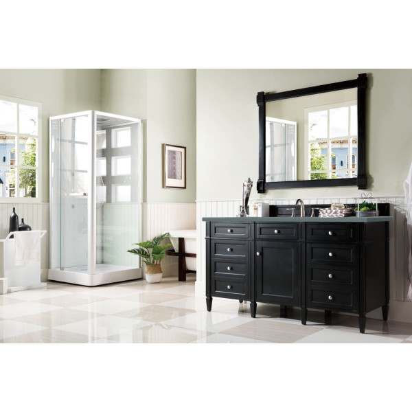 James Martin 650-V60S-BKO-3 Brittany 60" Single Vanity Black Onyx with Top
