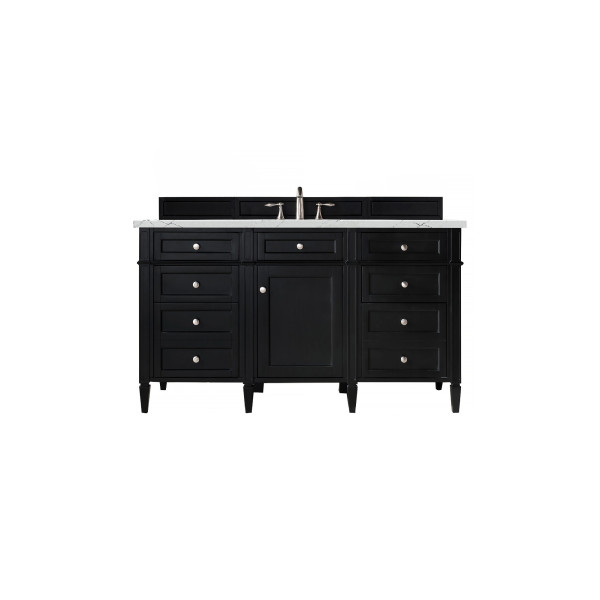 James Martin 650-V60S-BKO-3 Brittany 60" Single Vanity Black Onyx with Top
