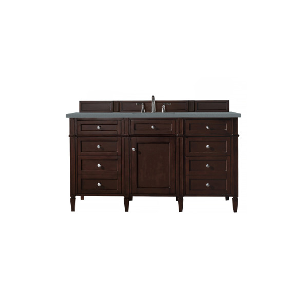 James Martin 650-V60S-BNM-3 60" Burnished Mahogany Single Vanity with Top