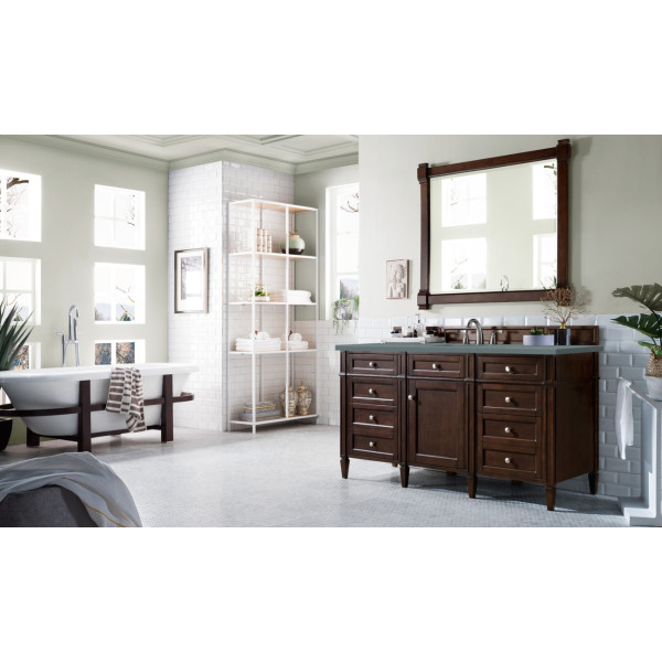 James Martin 650-V60S-BNM-3 60" Burnished Mahogany Single Vanity with Top