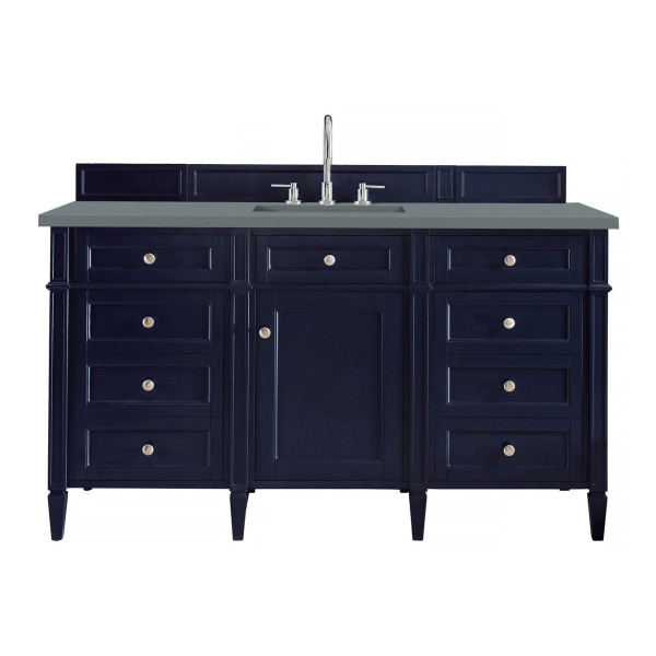 James Martin 650-V60S-VBL-3 60 Inch Victory Blue Single Vanity w/ 3 CM Top