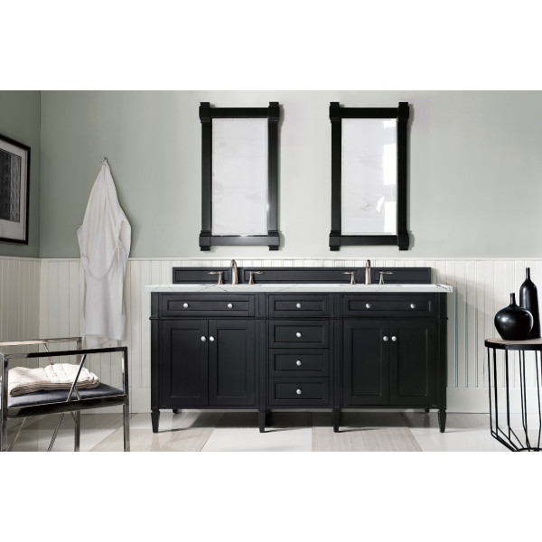 James Martin 650-V72-BKO-3 Brittany 72" Black Onyx Double Vanity w/ CM Top