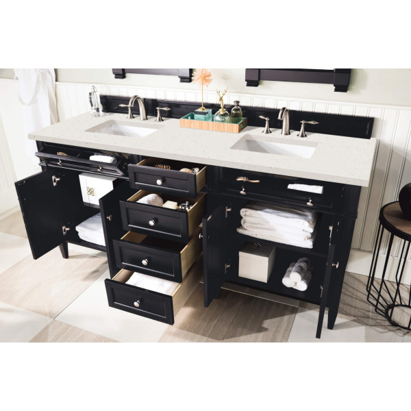 James Martin 650-V72-BKO-3LDL Vanity Black Onyx w/ 3 CM Lime Delight Quartz Top