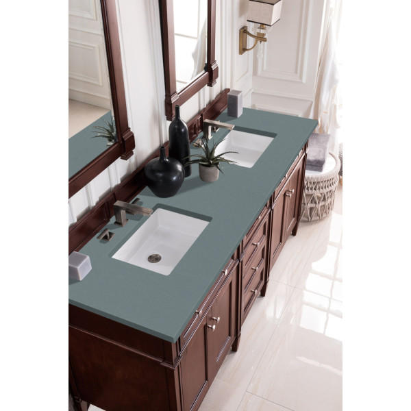James Martin 650-V72-BNM-3 Brittany 72" Burnished Mahogany Double Vanity w/ Top