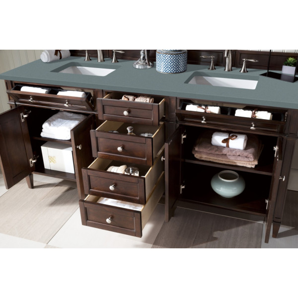 James Martin 650-V72-BNM-3 Brittany 72" Burnished Mahogany Double Vanity w/ Top