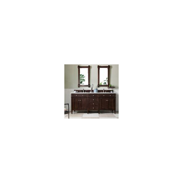 James Martin 650-V72-BNM-3 Brittany 72" Burnished Mahogany Double Vanity w/ Top