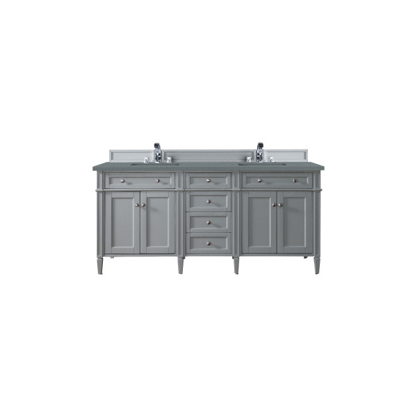 James Martin 650-V72-UGR-3 Brittany 72" Urban Gray Double Vanity with Top