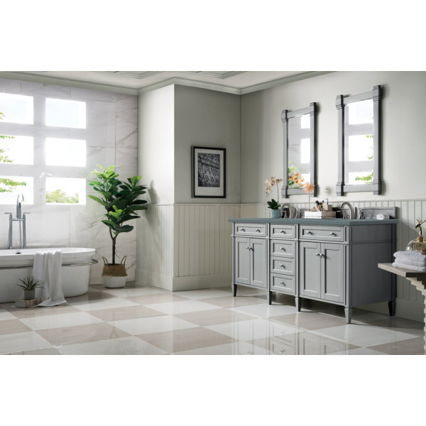 James Martin 650-V72-UGR-3 Brittany 72" Urban Gray Double Vanity with Top