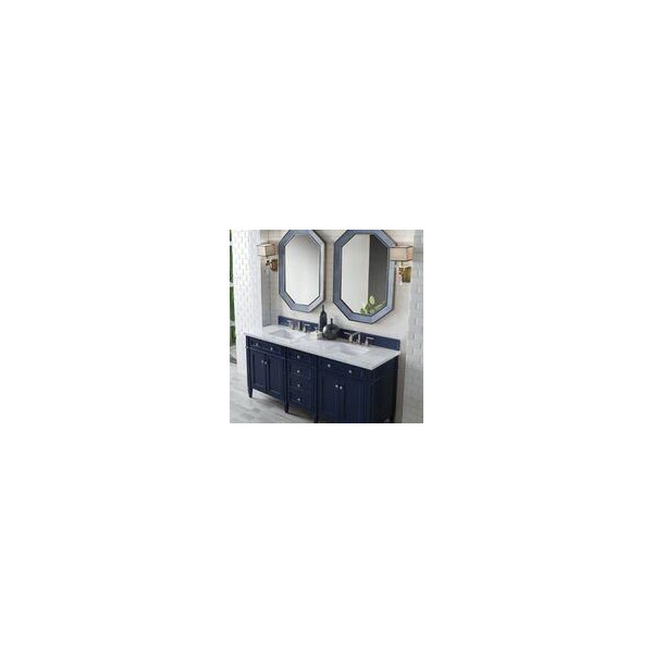 James Martin 650-V72-VBL-3C Brittany 72" Victory Blue Double Vanity w/ 3 CM Top