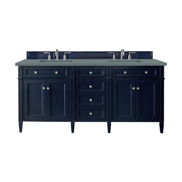 James Martin 650-V72-VBL-3 Brittany 72" Victory Blue Double Vanity w/ 3 CM Top