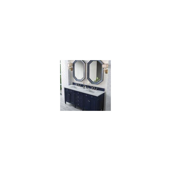 James Martin 650-V72-VBL-3C Brittany 72" Victory Blue Double Vanity w/ 3 CM Top