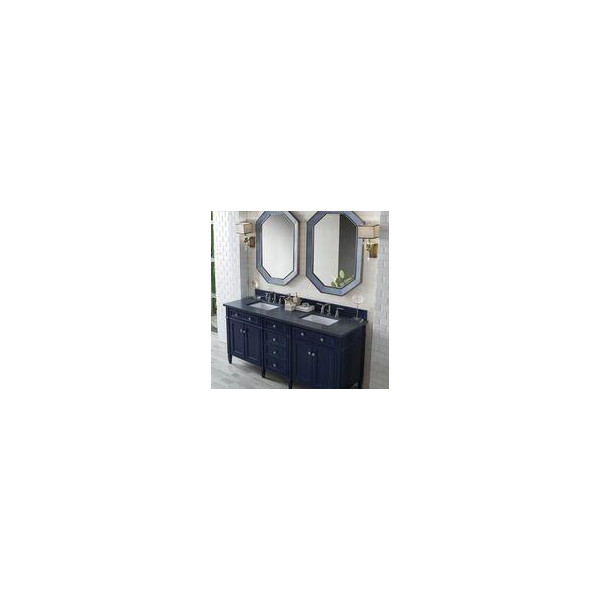 James Martin 650-V72-VBL-3C Brittany 72" Victory Blue Double Vanity w/ 3 CM Top