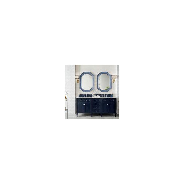 James Martin 650-V72-VBL-3 Brittany 72" Victory Blue Double Vanity w/ 3 CM Top