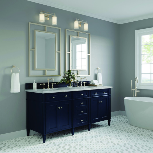 James Martin 650-V72-VBL-3VSL Vanity Victory Bleu w/ Victorian Silver Quartz Top