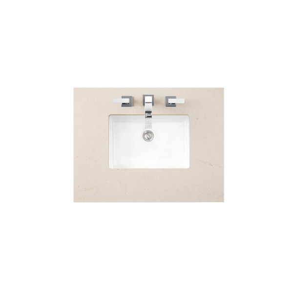 James Martin 655-V30-BW-3EMR Bright White Vanity With Eternal Marfil Quartz Top