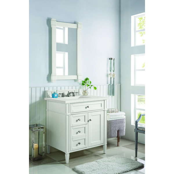 James Martin 655-V30-BW-3LDL Bright White Vanity With Lime Delight Quartz Top