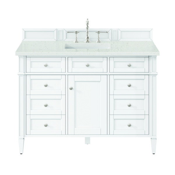 James Martin 655-V48-BW-3L Brittany 48" Single Vanity w Polished Chrome Hardware