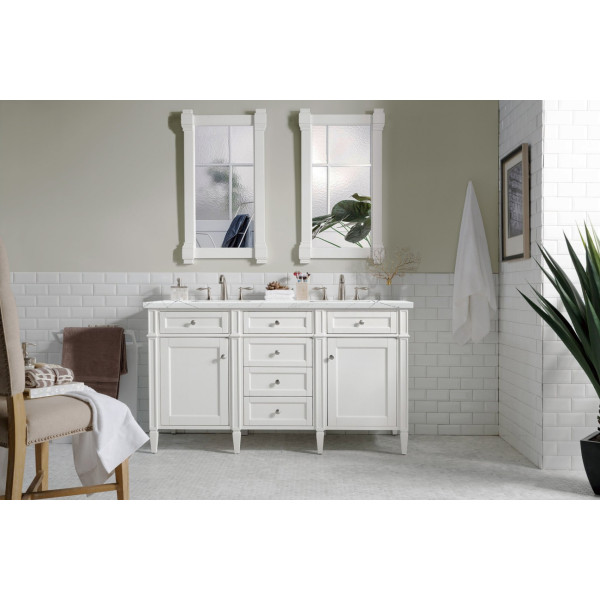 James Martin 655-V60D-BW-3ENCBright White Double Vanity With Noctis Quartz Top