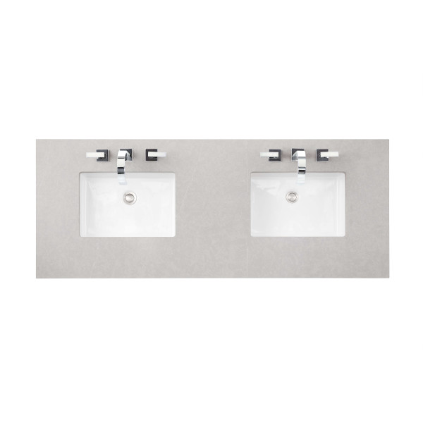 James Martin 655-V60D-BW-3ESR Bright White Double Vanity With Serena Quartz Top