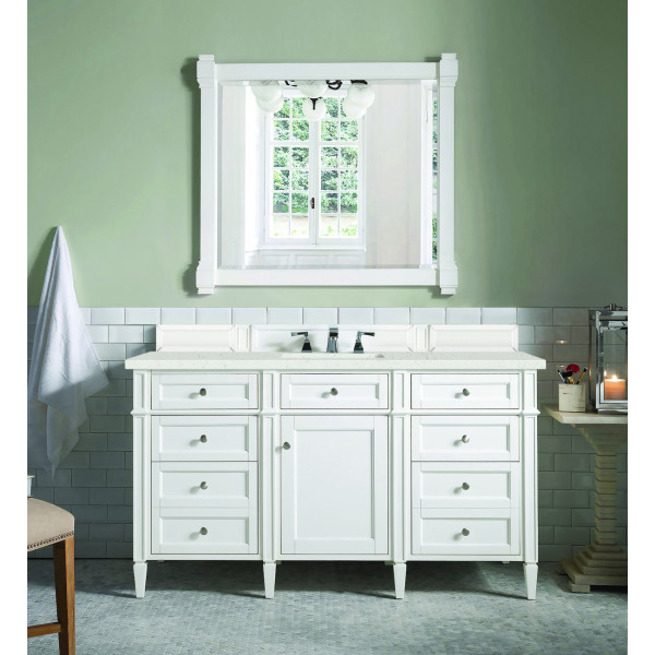 James Martin 655-V60S-BW-3LDL 60" Vanity Bright White w/ 3 CM Lime Delight Top