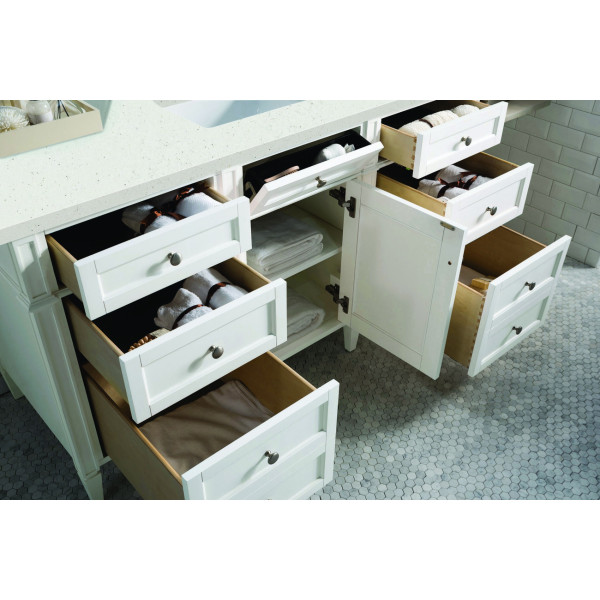 James Martin 655-V60S-BW-3LDL 60" Vanity Bright White w/ 3 CM Lime Delight Top