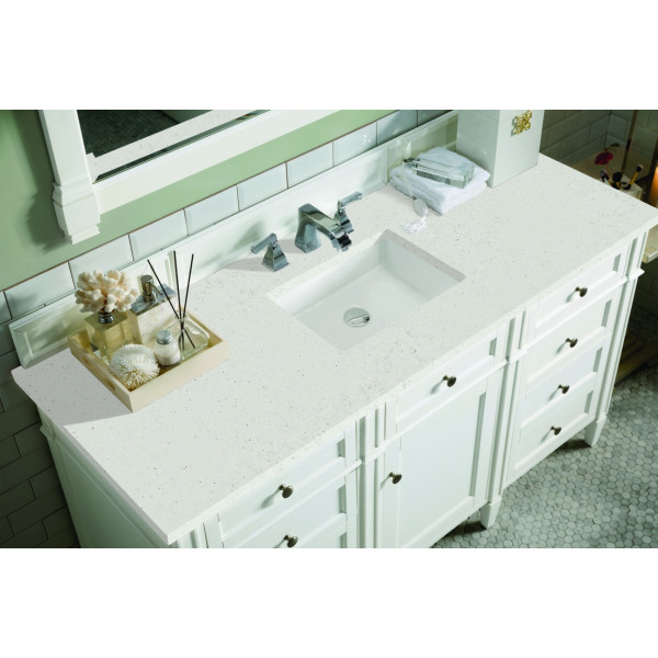 James Martin 655-V60S-BW-3LDL 60" Vanity Bright White w/ 3 CM Lime Delight Top