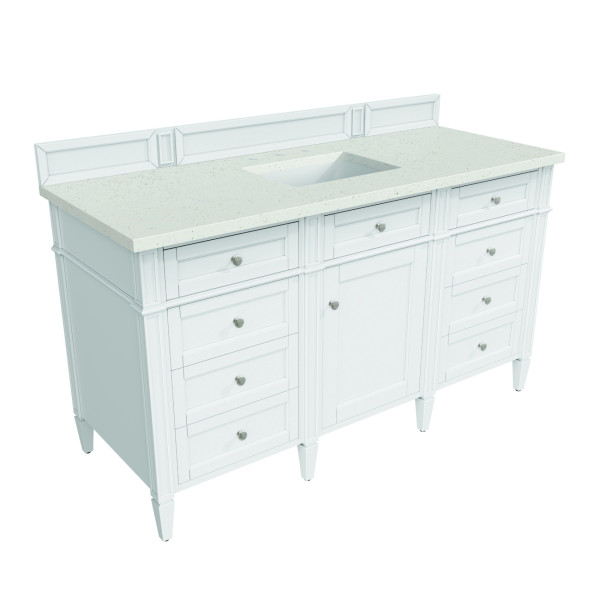 James Martin 655-V60S-BW-3LDL 60" Vanity Bright White w/ 3 CM Lime Delight Top