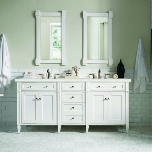 James Martin 655-V72-BW-3LDL 72" Vanity Bright White Vanity w/ Lime Delight Top
