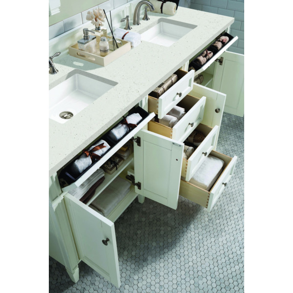 James Martin 655-V72-BW-3LDL 72" Vanity Bright White Vanity w/ Lime Delight Top