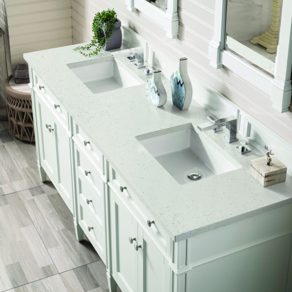 James Martin 655-V72-BW-3LDL 72" Vanity Bright White Vanity w/ Lime Delight Top