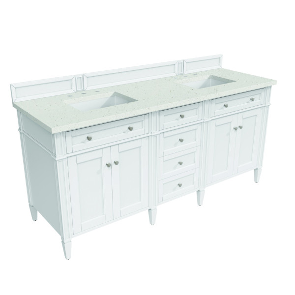 James Martin 655-V72-BW-3LDL 72" Vanity Bright White Vanity w/ Lime Delight Top