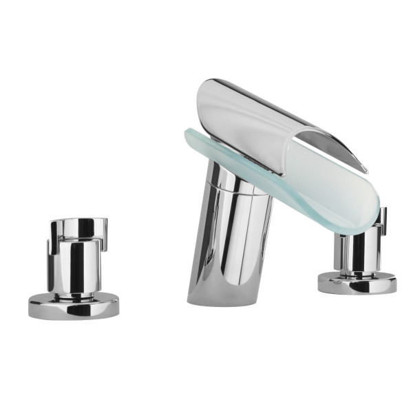 Latoscana 73CR214VR Morgana Widespread Lavatory Faucet w/ Glass Spout In Chrome