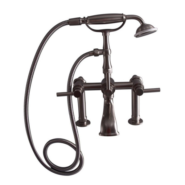 Barclay 7601-ML Deckmount Elephant Tub Filler With 7" Centers & Hand Shower