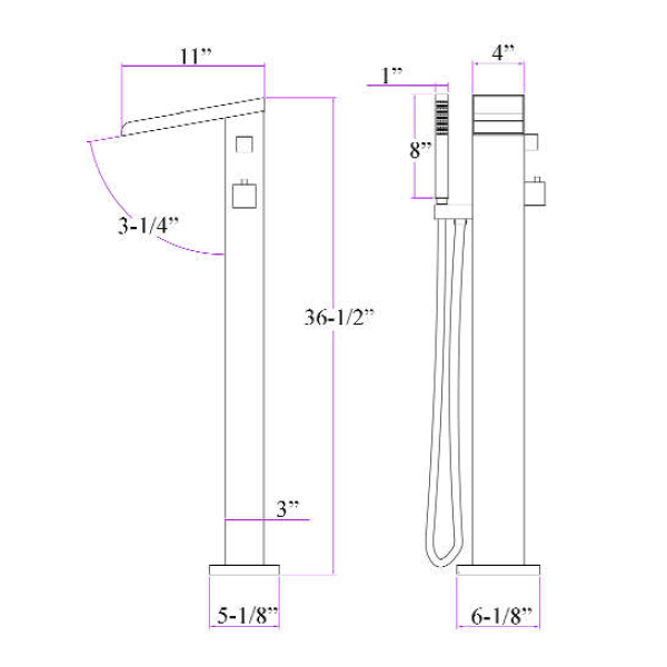 Barclay 7918 Thermostatic Control Tub Filler With Hand Shower