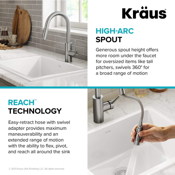 Kraus KPF-2620 Oletto™ Single Handle Pull Down Kitchen Faucet