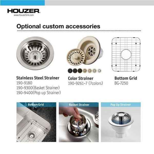 Houzer PTD-4400 Platus 33" Fireclay Undermount Double Bowl Kitchen Sink