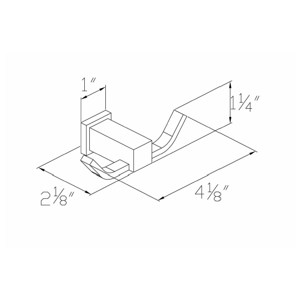 Dawn 8204-01-PC Square Series Double Robe Hook Bath Accessories in Chrome