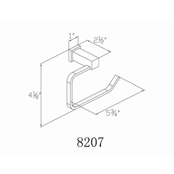 Dawn 8207 Square Series Toilet Roll Holder Bath Accessories in Chrome