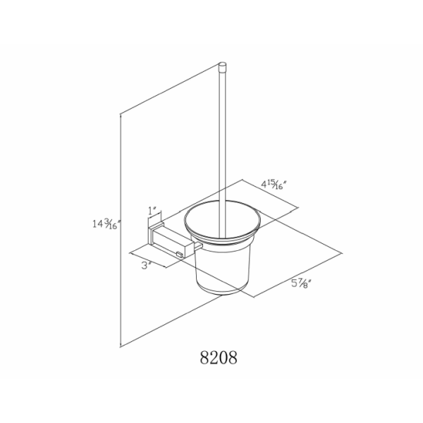 Dawn 8208 Square Series Toilet Brush & Holder in Chrome