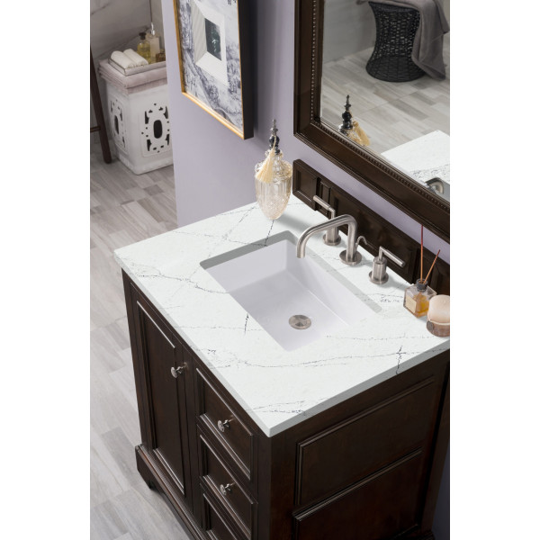 James Martin 825-V30-BNM-3 De Soto 30" Burnished Mahogany Vanity w/ Top