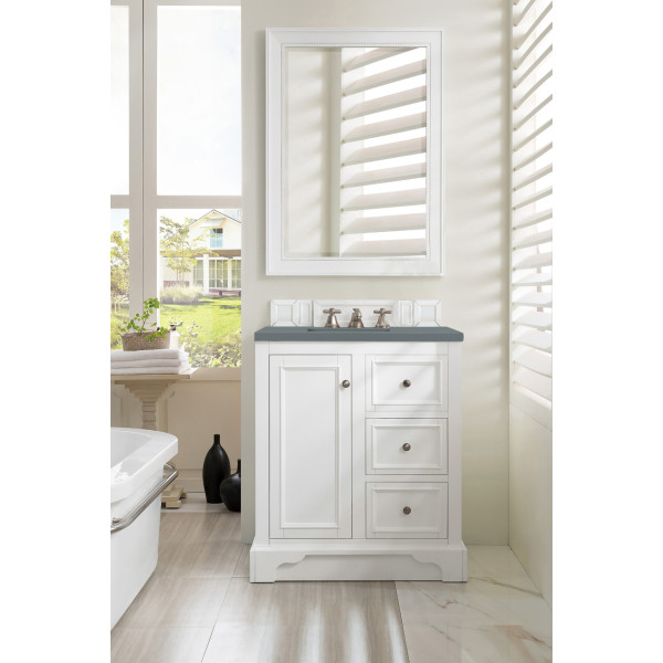 James Martin 825-V30-BW-3 De Soto 30" Bright White Vanity w/ 3CM Countertop